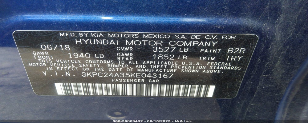 3KPC24A35KE043167 2019 HYUNDAI ACCENT photo no. 9