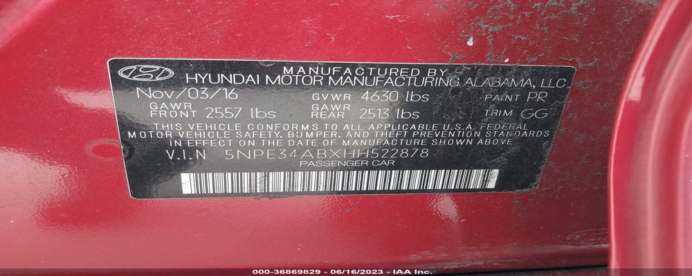 5NPE34ABXHH522878 2017 HYUNDAI SONATA photo no. 9
