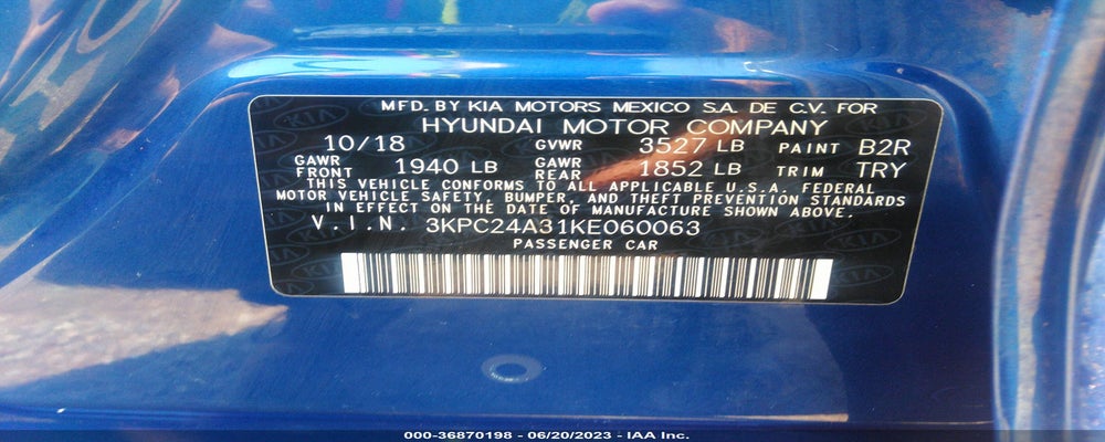 3KPC24A31KE060063 2019 HYUNDAI ACCENT photo no. 9