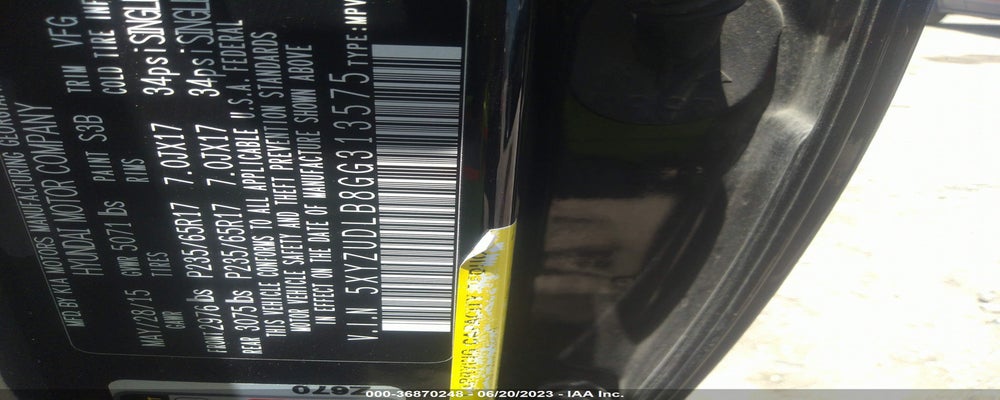 5XYZUDLB8GG313575 2016 HYUNDAI SANTA FE SPORT photo no. 9