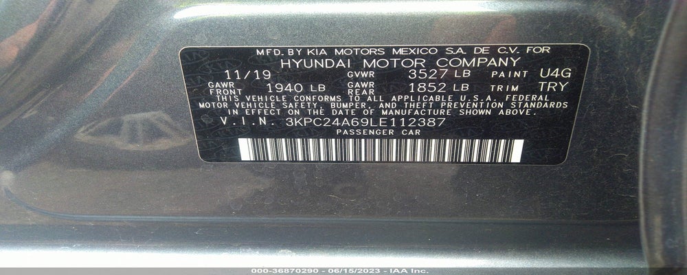 3KPC24A69LE112387 2020 HYUNDAI ACCENT photo no. 9