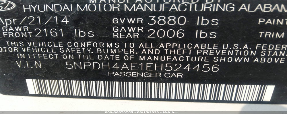 5NPDH4AE1EH524456 2014 HYUNDAI ELANTRA photo no. 9