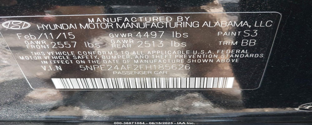 5NPE24AF2FH185626 2015 HYUNDAI SONATA photo no. 9