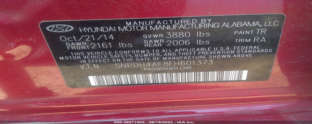 5NPDH4AE8FH601373 2015 HYUNDAI ELANTRA photo no. 9