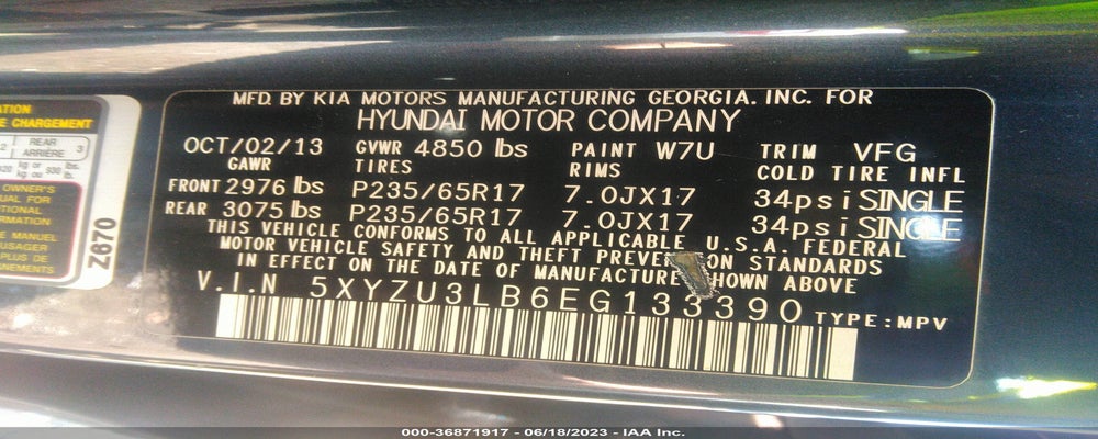 5XYZU3LB6EG133390 2014 HYUNDAI SANTA FE SPORT photo no. 9