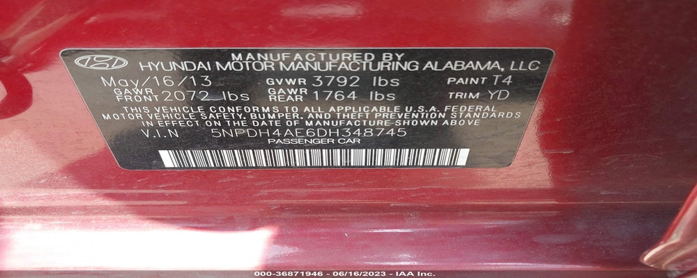5NPDH4AE6DH348745 2013 HYUNDAI ELANTRA photo no. 9