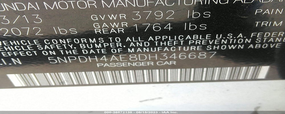 5NPDH4AE8DH346687 2013 HYUNDAI ELANTRA photo no. 9