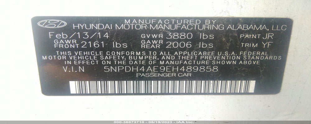 5NPDH4AE9EH489858 2014 HYUNDAI ELANTRA photo no. 9