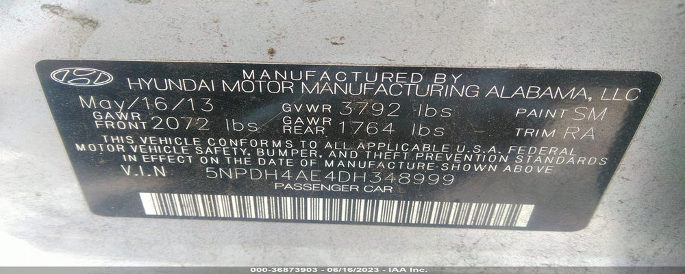 5NPDH4AE4DH348999 2013 HYUNDAI ELANTRA photo no. 9