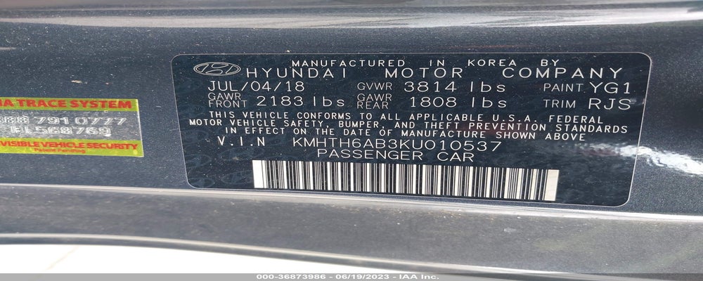 KMHTH6AB3KU010537 2019 HYUNDAI VELOSTER photo no. 9