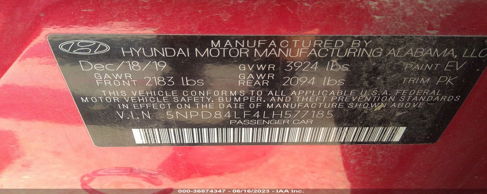 5NPD84LF4LH577185 2020 HYUNDAI ELANTRA photo no. 9