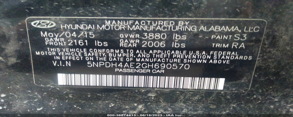 5NPDH4AE2GH690570 2016 HYUNDAI ELANTRA photo no. 9