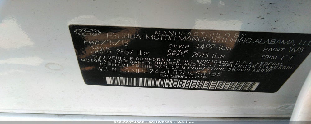 5NPE24AF8JH693365 2018 HYUNDAI SONATA photo no. 9