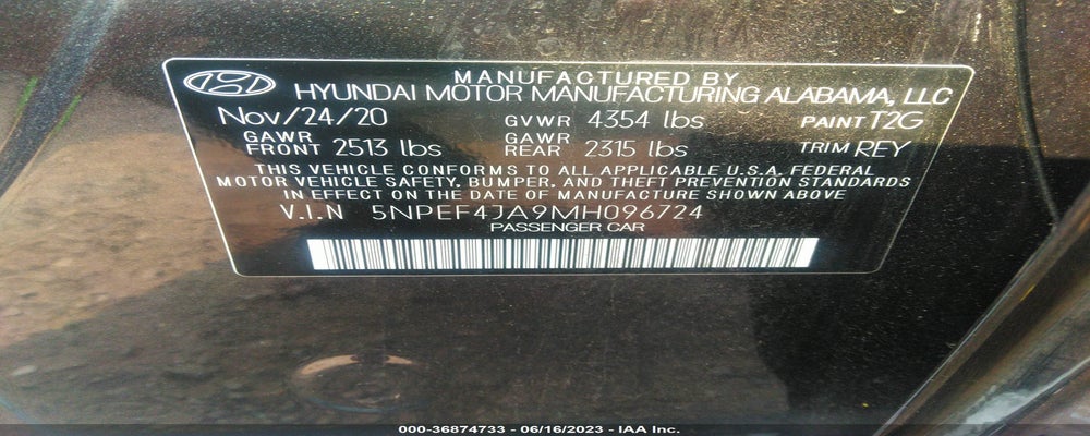 5NPEF4JA9MH096724 2021 HYUNDAI SONATA photo no. 9