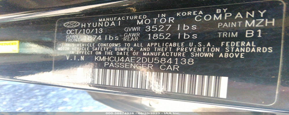 KMHCU4AE2DU584138 2013 HYUNDAI ACCENT photo no. 9