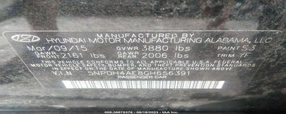 5NPDH4AE8GH656391 2016 HYUNDAI ELANTRA photo no. 9