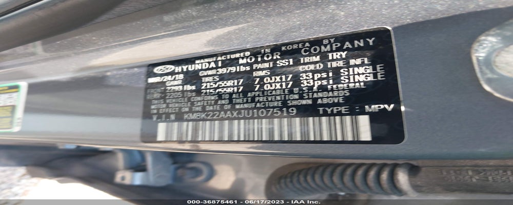 KM8K22AAXJU107519 2018 HYUNDAI KONA photo no. 9
