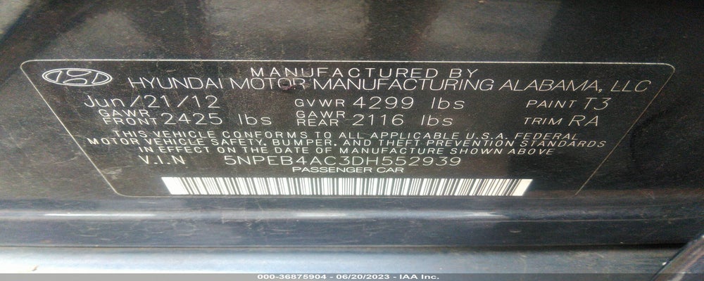 5NPEB4AC3DH552939 2013 HYUNDAI SONATA photo no. 9