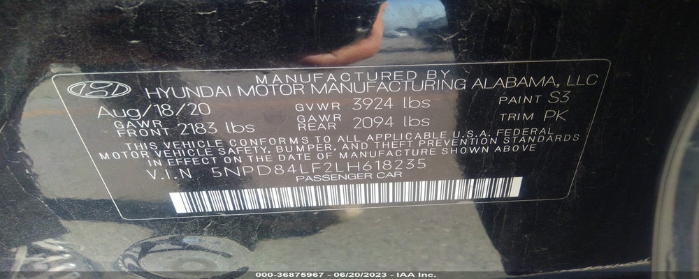 5NPD84LF2LH618235 2020 HYUNDAI ELANTRA photo no. 9