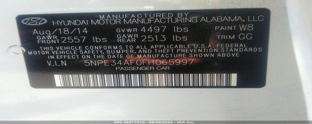 5NPE34AF0FH065997 2015 HYUNDAI SONATA photo no. 9