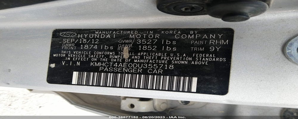 KMHCT4AE0DU355718 2013 HYUNDAI ACCENT photo no. 9