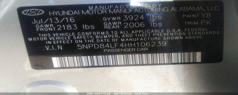 5NPD84LF4HH106239 2017 HYUNDAI ELANTRA photo no. 9