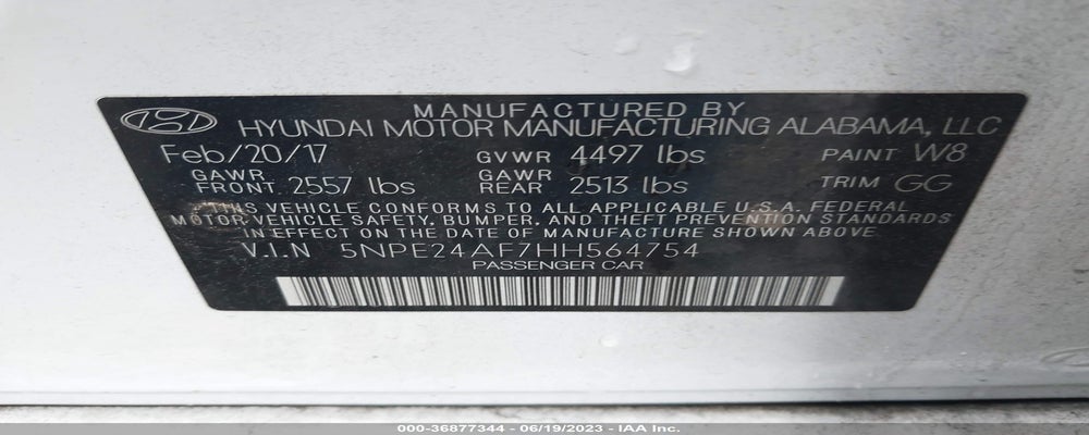 5NPE24AF7HH564754 2017 HYUNDAI SONATA photo no. 9