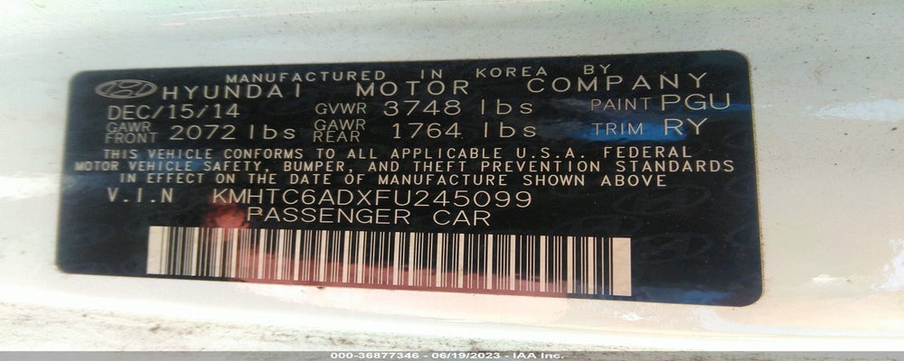 KMHTC6ADXFU245099 2015 HYUNDAI VELOSTER photo no. 9