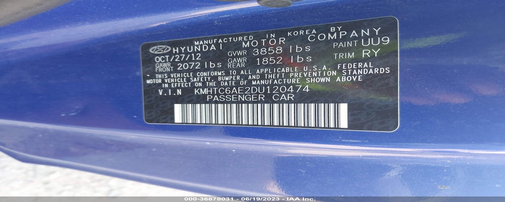 KMHTC6AE2DU120474 2013 HYUNDAI VELOSTER photo no. 9