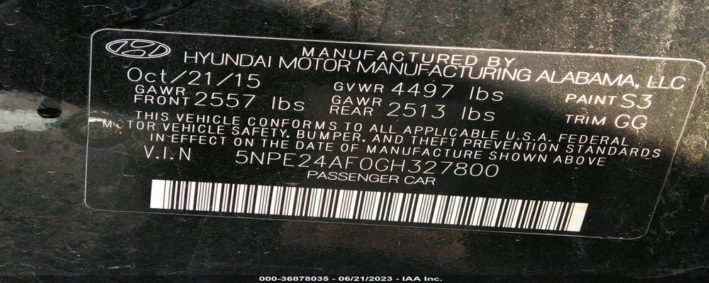 5NPE24AF0GH327800 2016 HYUNDAI SONATA photo no. 9