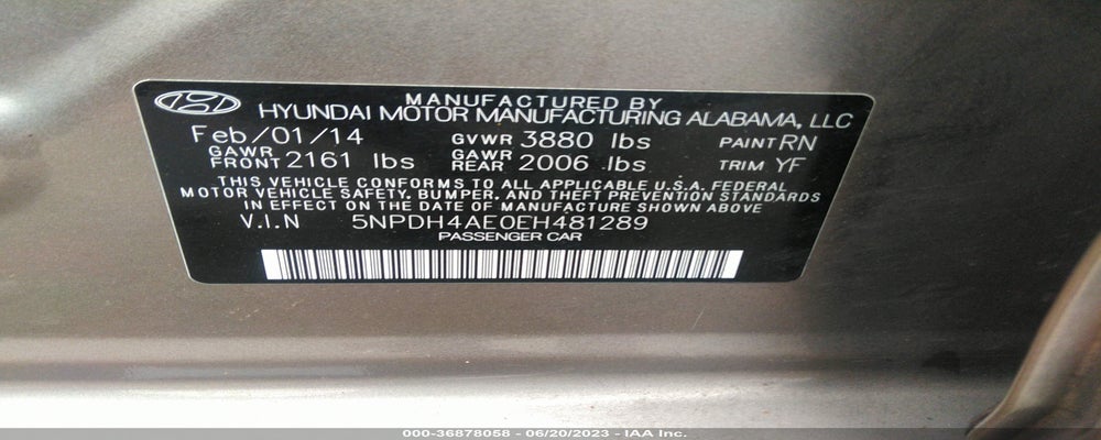 5NPDH4AE0EH481289 2014 HYUNDAI ELANTRA photo no. 9
