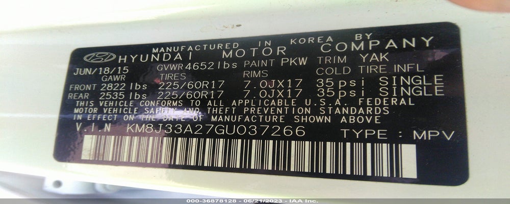 KM8J33A27GU037266 2016 HYUNDAI TUCSON photo no. 9