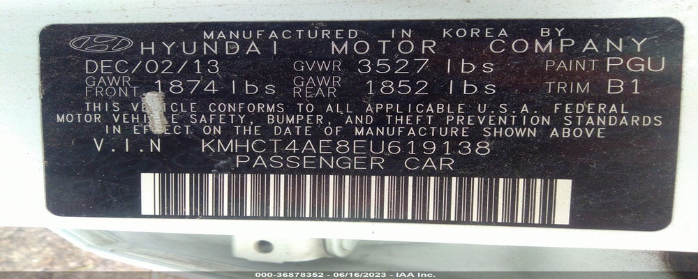 KMHCT4AE8EU619138 2014 HYUNDAI ACCENT photo no. 9