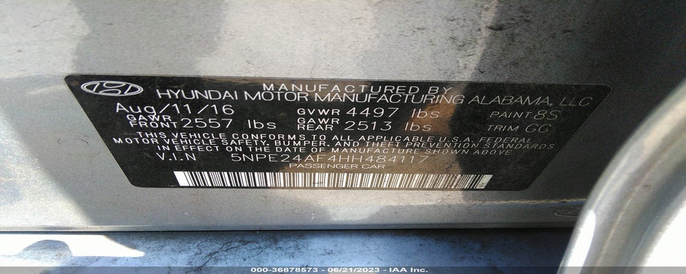 5NPE24AF4HH484117 2017 HYUNDAI SONATA photo no. 9