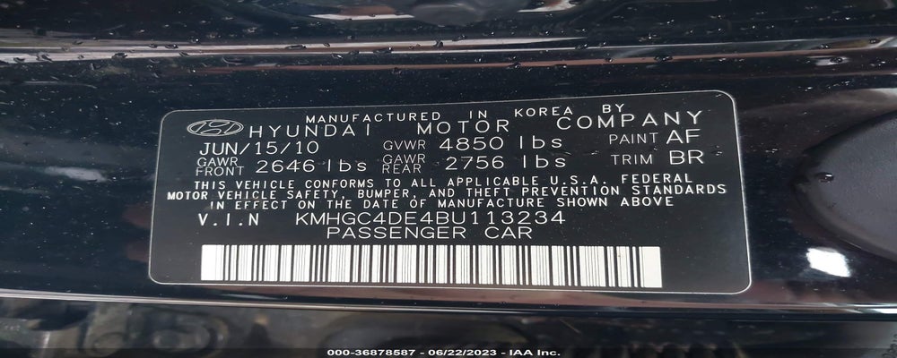 KMHGC4DE4BU113234 2011 HYUNDAI GENESIS photo no. 9