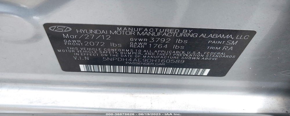5NPDH4AE9DH160589 2013 HYUNDAI ELANTRA photo no. 9