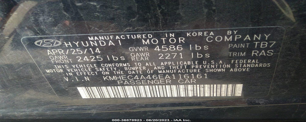 KMHEC4A46EA116161 2014 HYUNDAI SONATA HYBRID photo no. 9