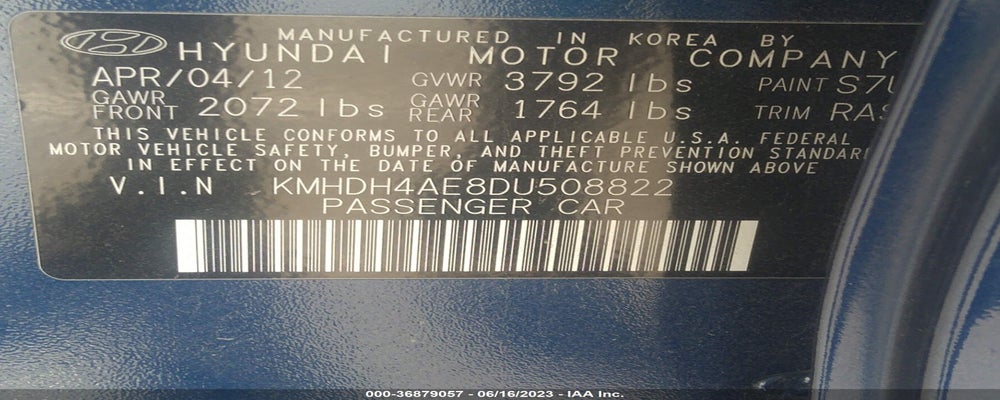 KMHDH4AE8DU508822 2013 HYUNDAI ELANTRA photo no. 9