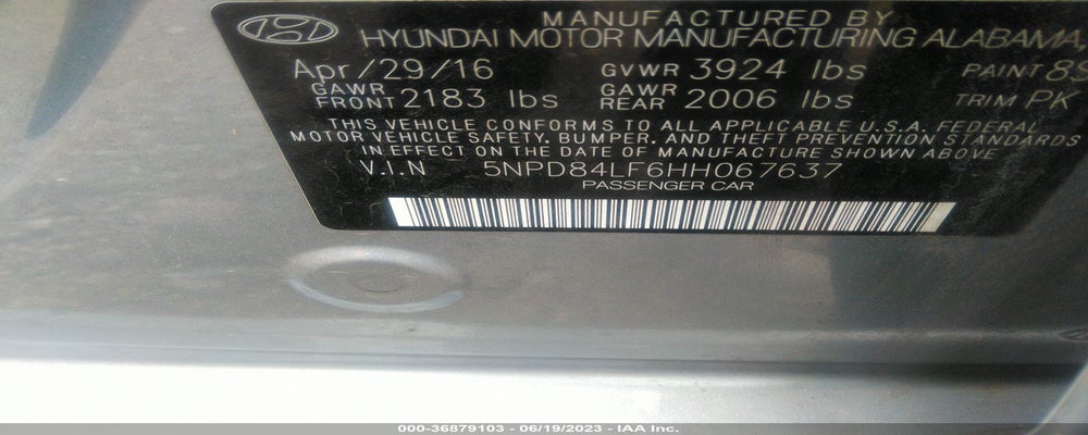 5NPD84LF6HH067637 2017 HYUNDAI ELANTRA photo no. 9