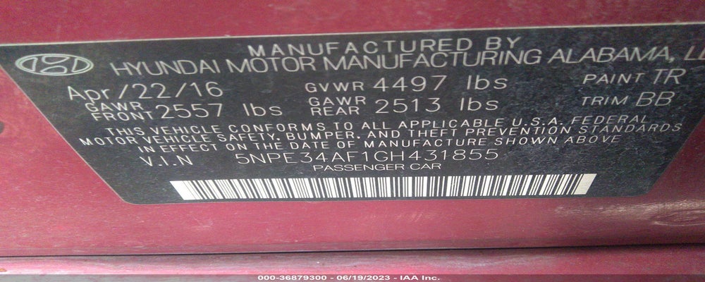 5NPE34AF1GH431855 2016 HYUNDAI SONATA photo no. 9