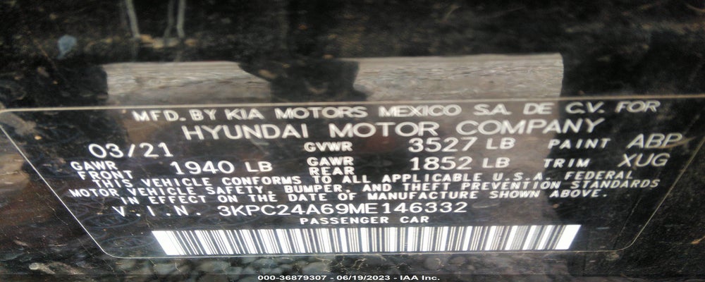 3KPC24A69ME146332 2021 HYUNDAI ACCENT photo no. 9