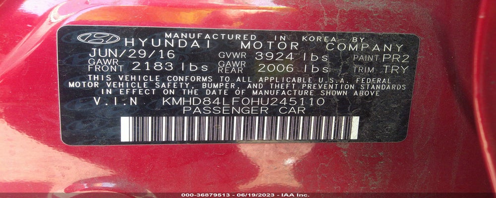 KMHD84LF0HU245110 2017 HYUNDAI ELANTRA photo no. 9