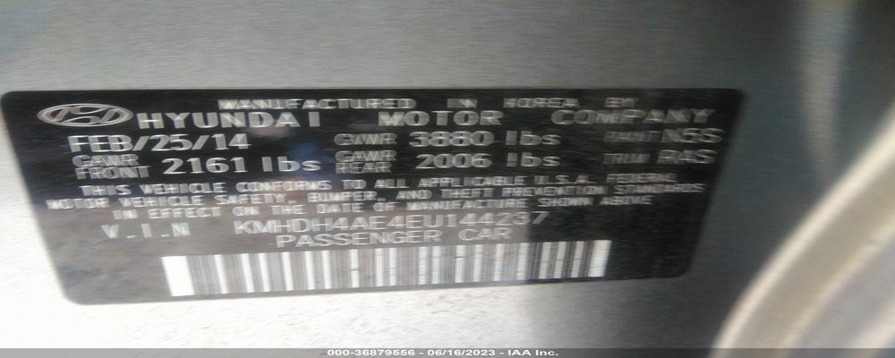 KMHDH4AE4EU144237 2014 HYUNDAI ELANTRA photo no. 9