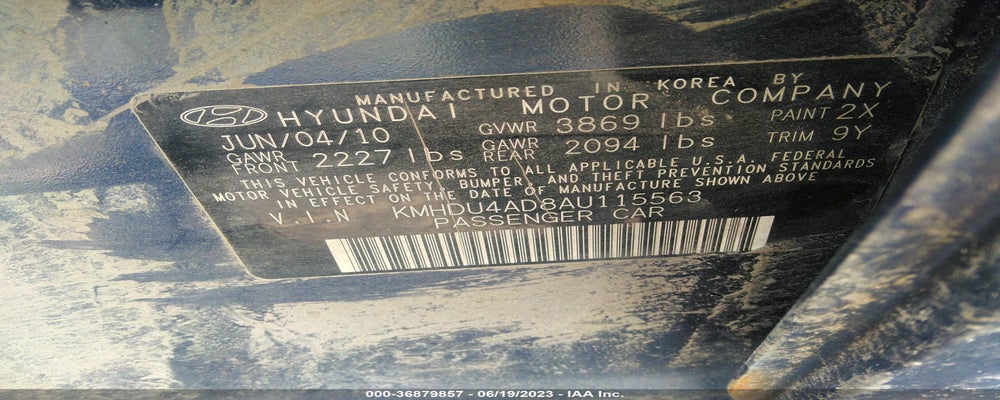 KMHDU4AD8AU115563 2010 HYUNDAI ELANTRA photo no. 9