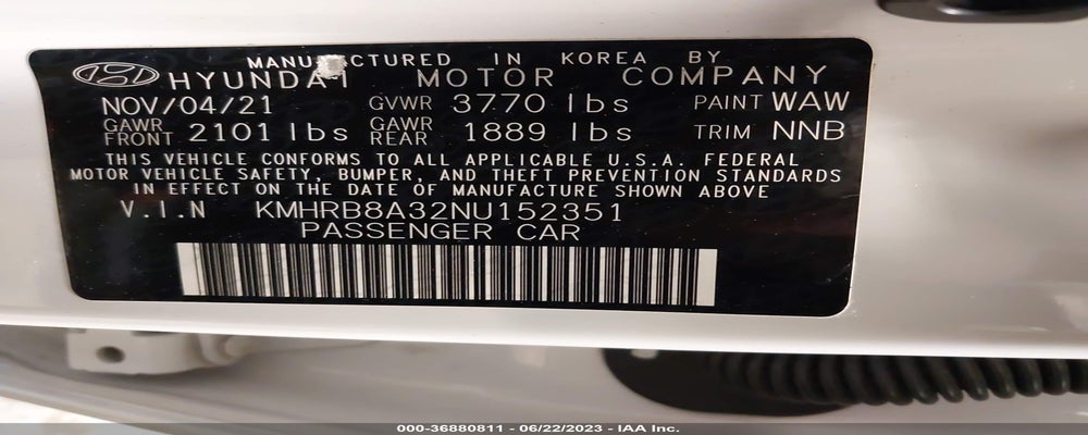 KMHRB8A32NU152351 2022 HYUNDAI VENUE photo no. 9