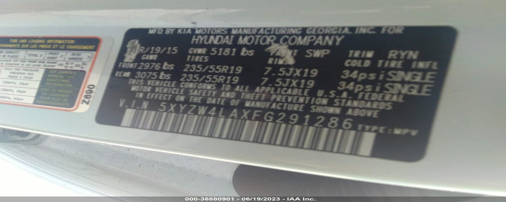 5XYZW4LAXFG291286 2015 HYUNDAI SANTA FE SPORT photo no. 9