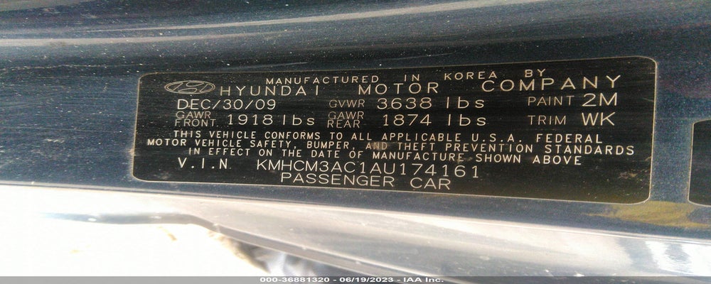 KMHCM3AC1AU174161 2010 HYUNDAI ACCENT photo no. 9