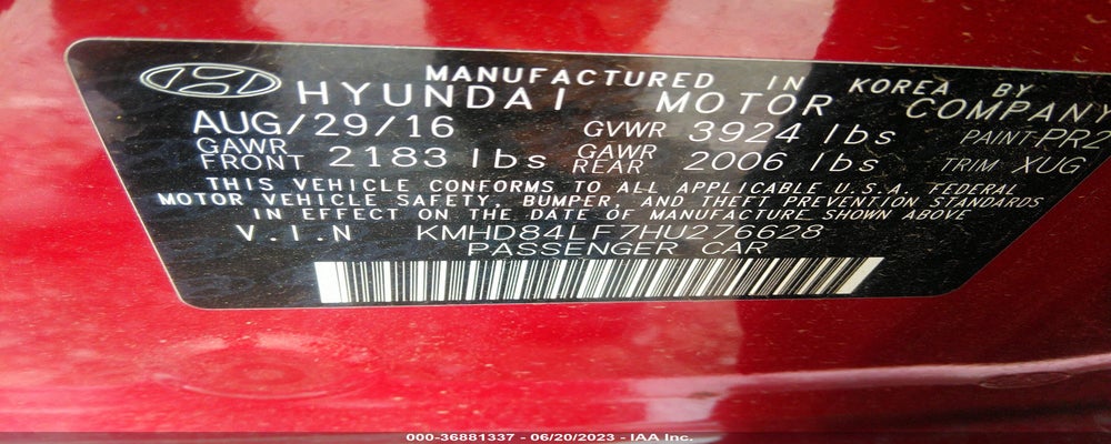 KMHD84LF7HU276628 2017 HYUNDAI ELANTRA photo no. 9