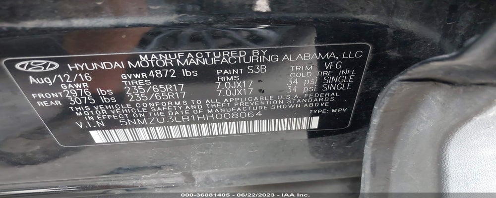 5NMZU3LB1HH008064 2017 HYUNDAI SANTA FE SPORT photo no. 9