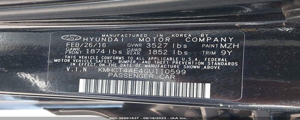 KMHCT4AE4GU110599 2016 HYUNDAI ACCENT photo no. 9